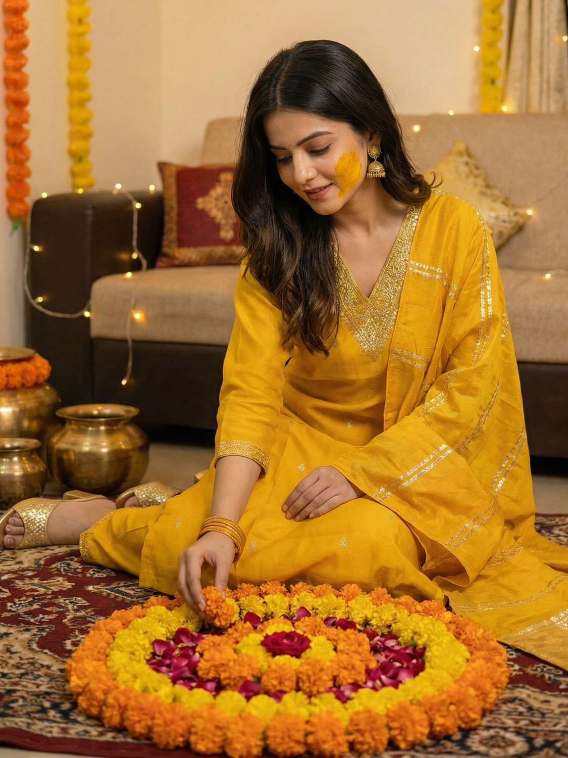 Image of Indo Era Women Kurta Pant Dupatta Set