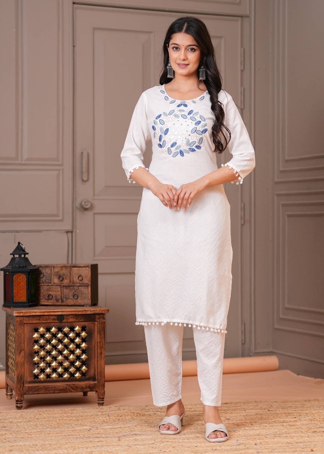 【ホワイト】鬼カノコ レイヤードツインセット <LADIES LINE> (LADIES) xxl-white-katha-set-