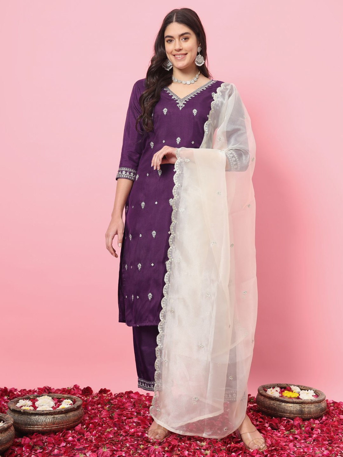 Image of VredeVogel Women Kurta Pant Dupatta Set