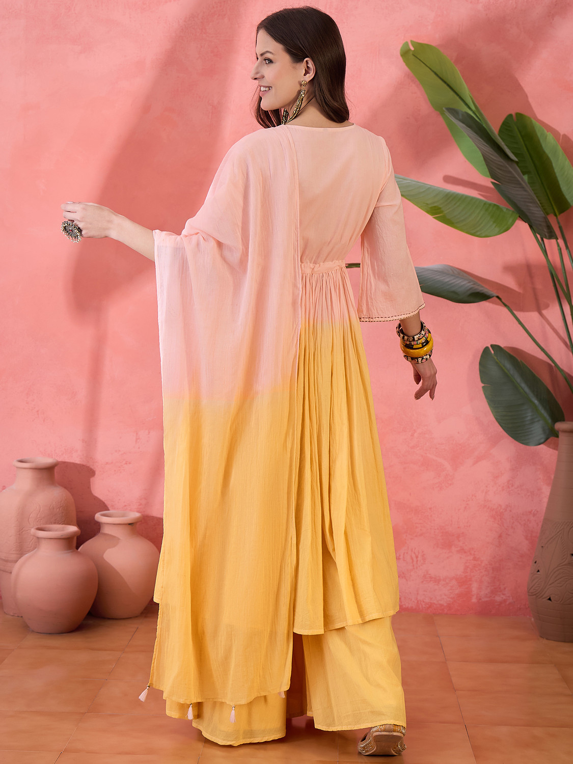 Image of Sangria Women Kurti Pyjama Dupatta Set
