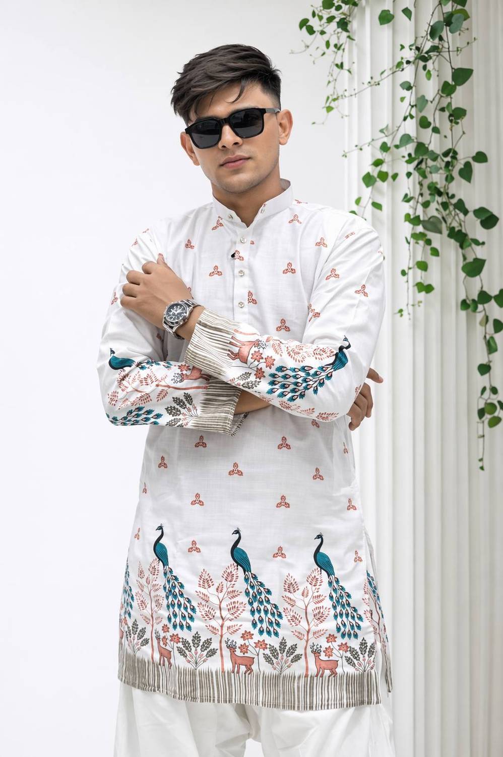 aradhna emporium Men Animal Print Straight Kurta - Image 1