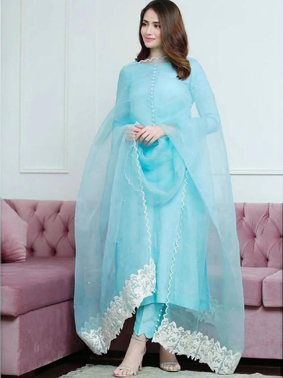Aatvi Women Kurta Pant Attached Dupatta Set