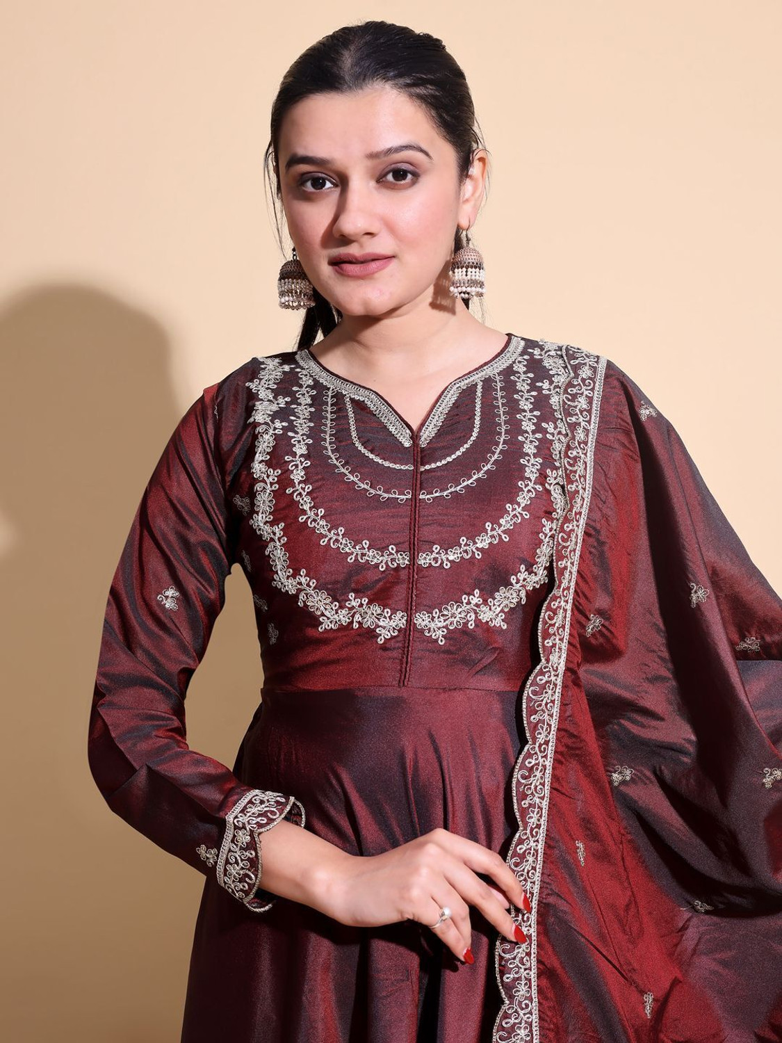 Image of AYUKTA INTERNATIONAL Women Kurti Pant Dupatta Set