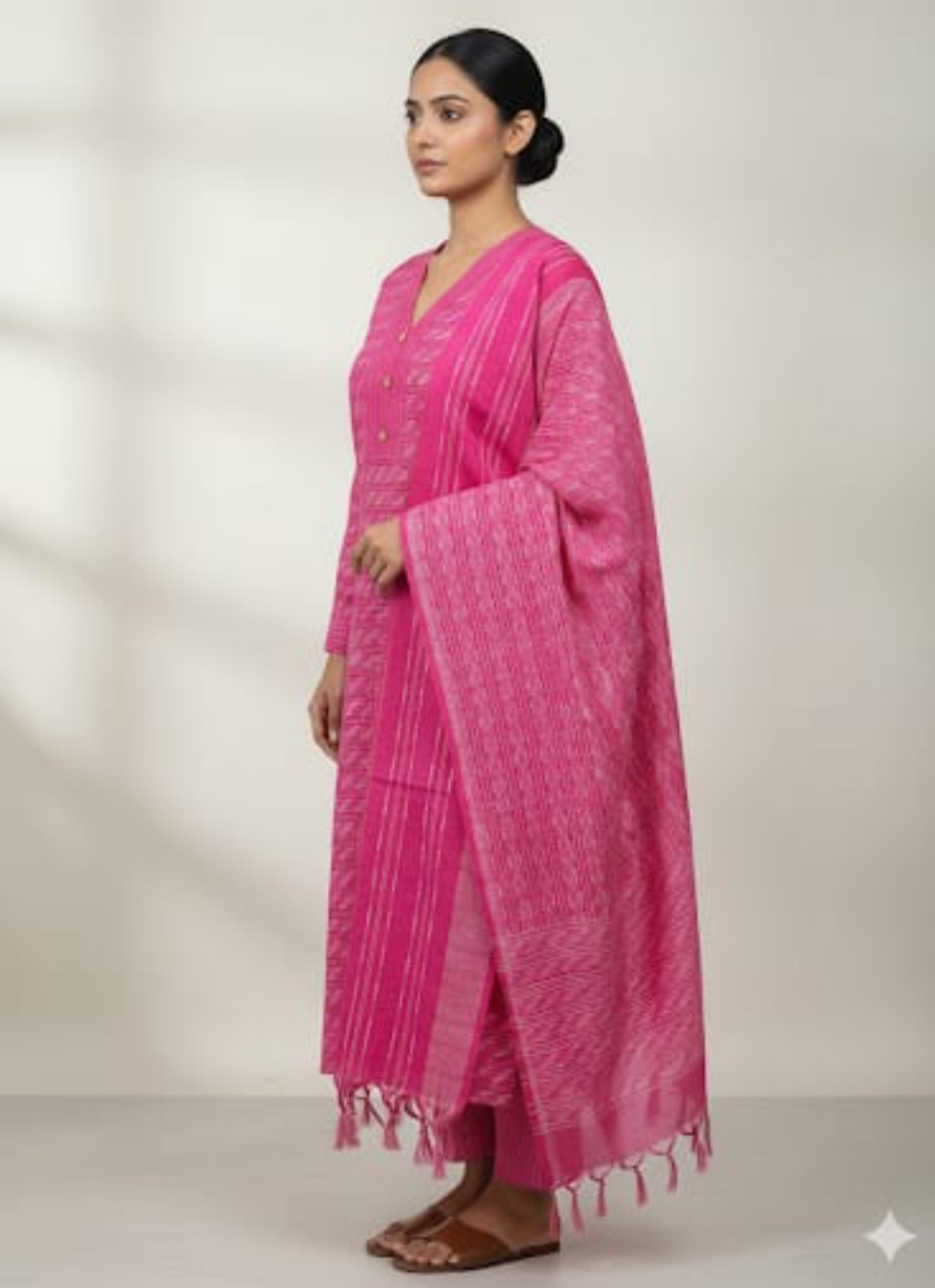 Image of AL MAIZ TEXTILE Women Kurti Pant Dupatta Set