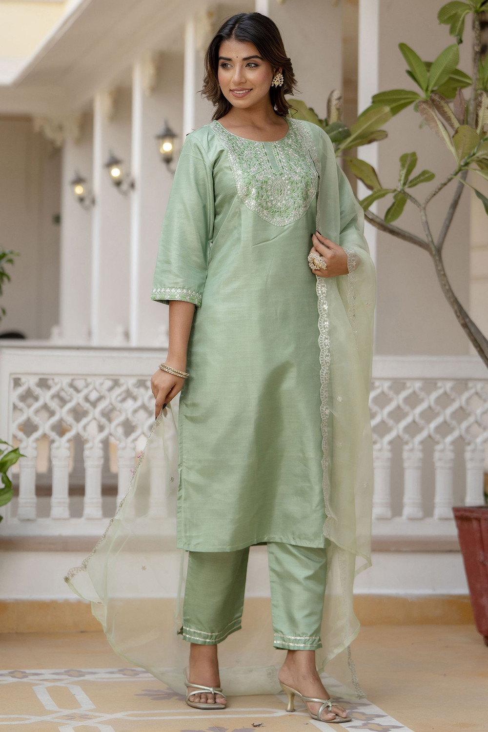 Image of VredeVogel Women Kurta Pant Dupatta Set