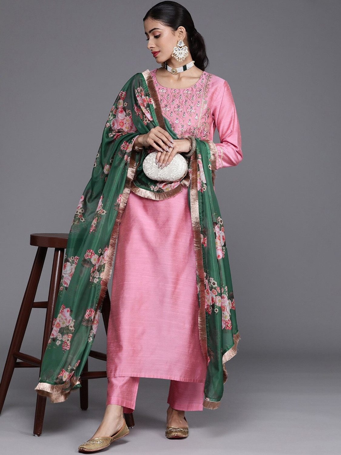 Image of Sanila Women Kurta Pant Dupatta Set
