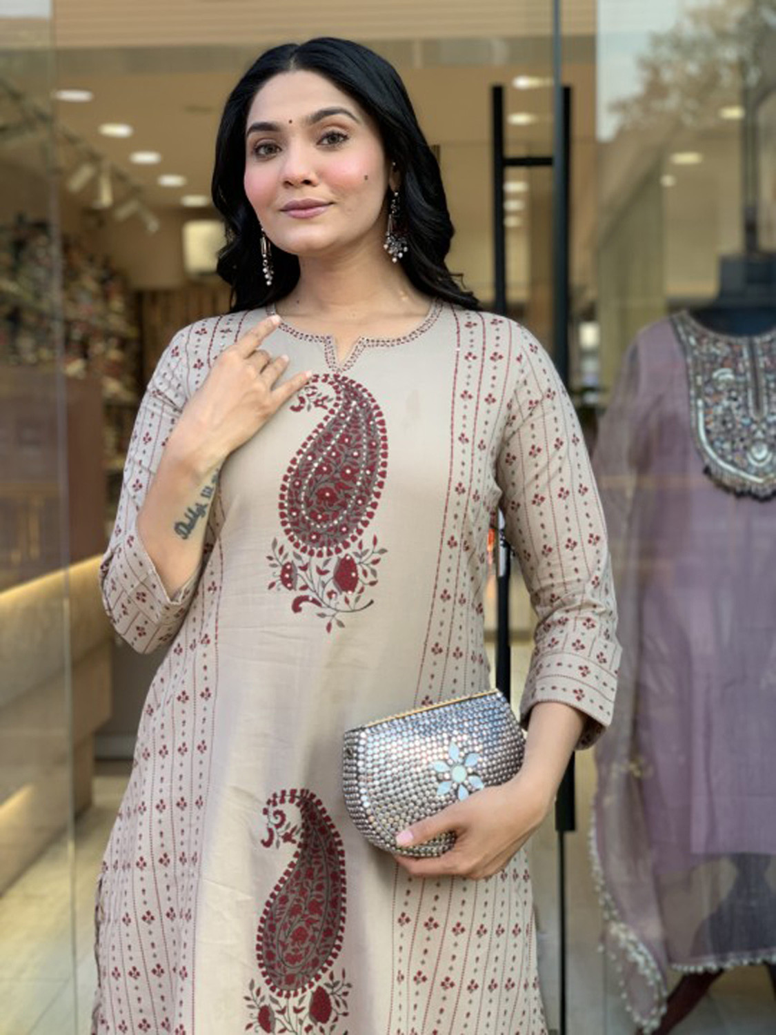 Image of Light Daisy Women Kurta Palazzo Dupatta Set