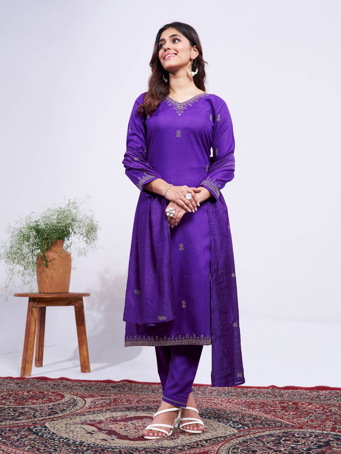 PITRIS Women Kurti Pant Dupatta Set