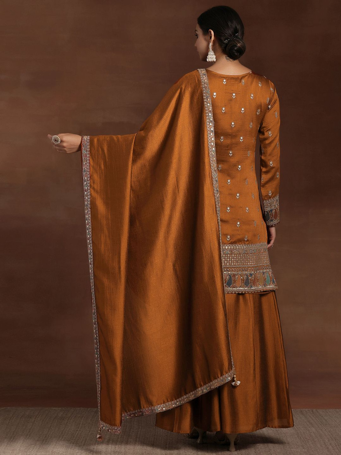 Image of LIBAS Women Kurta Palazzo Dupatta Set