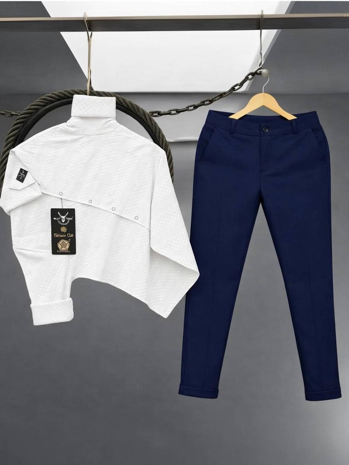 Black Deer Men Shirt Pant Set
