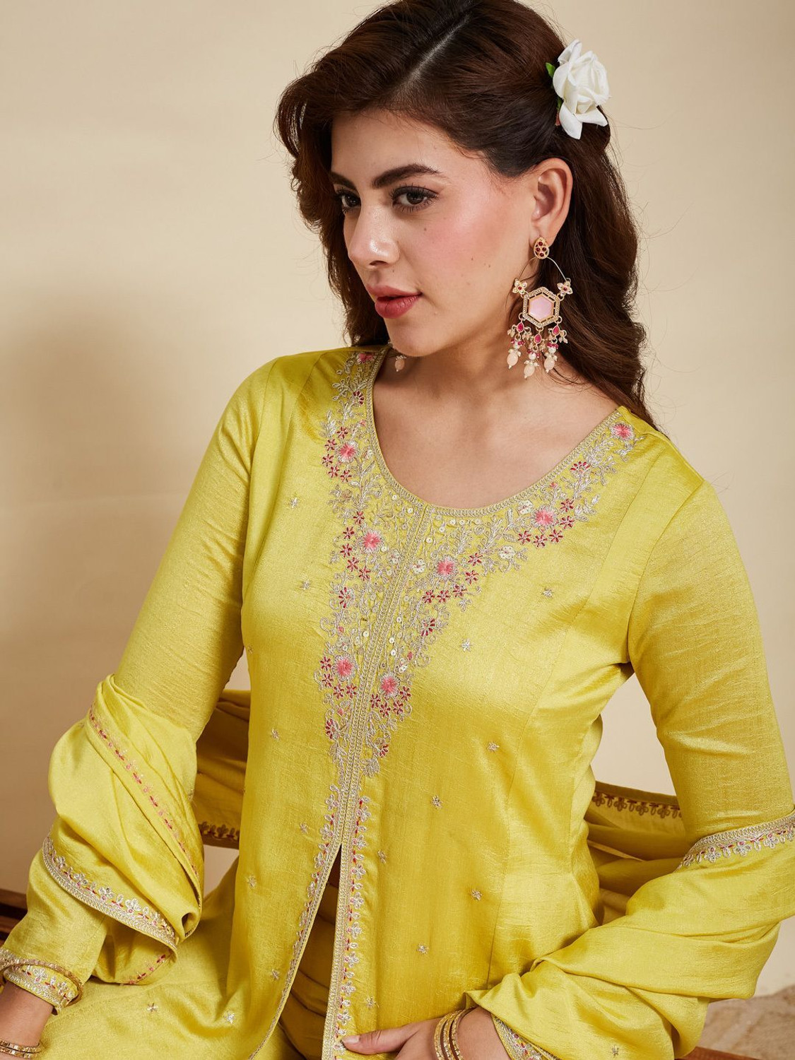 Image of MOKOSH Women Kurta Pant Dupatta Set