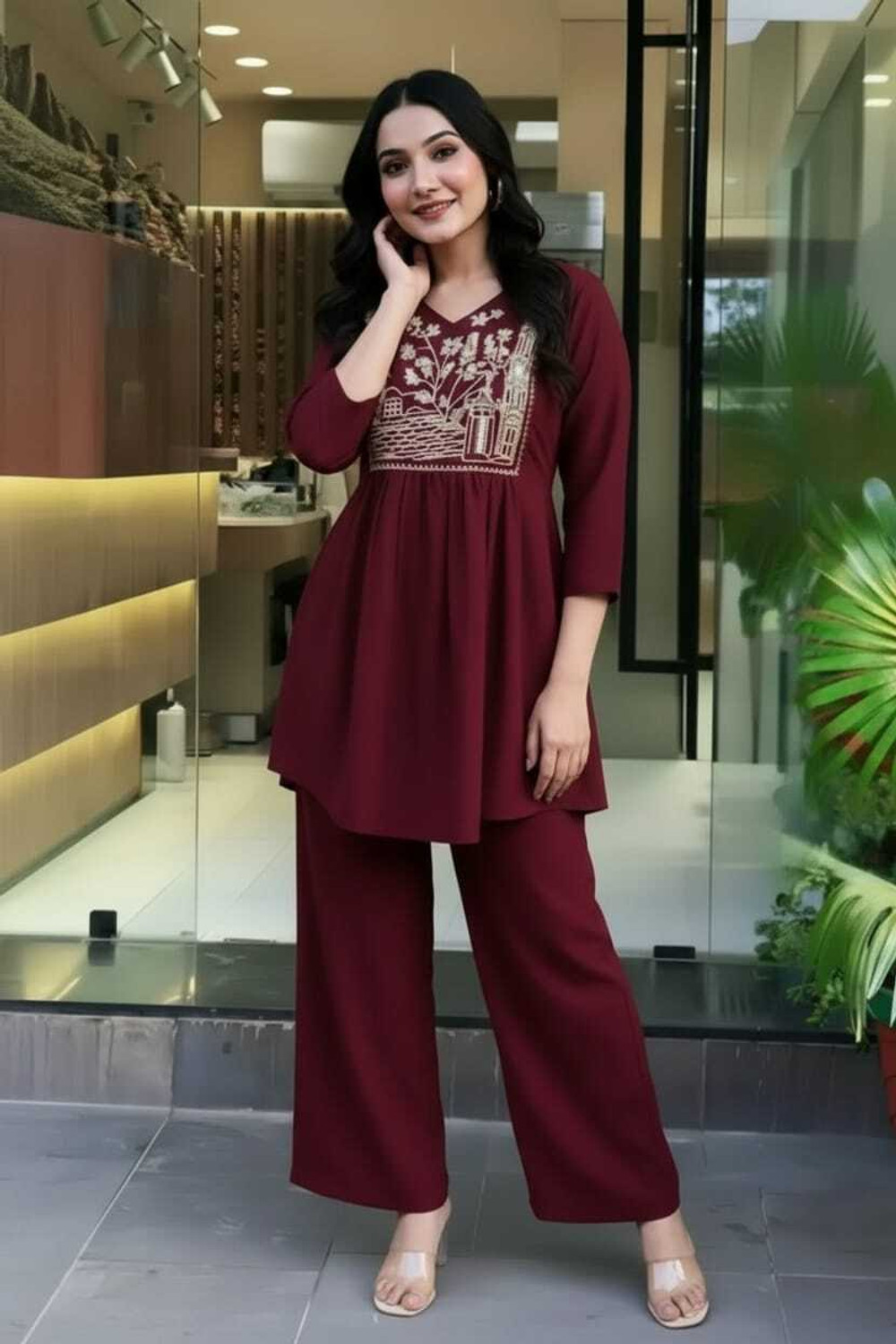Image of Ppriya Women Ethnic Top Palazzo Set