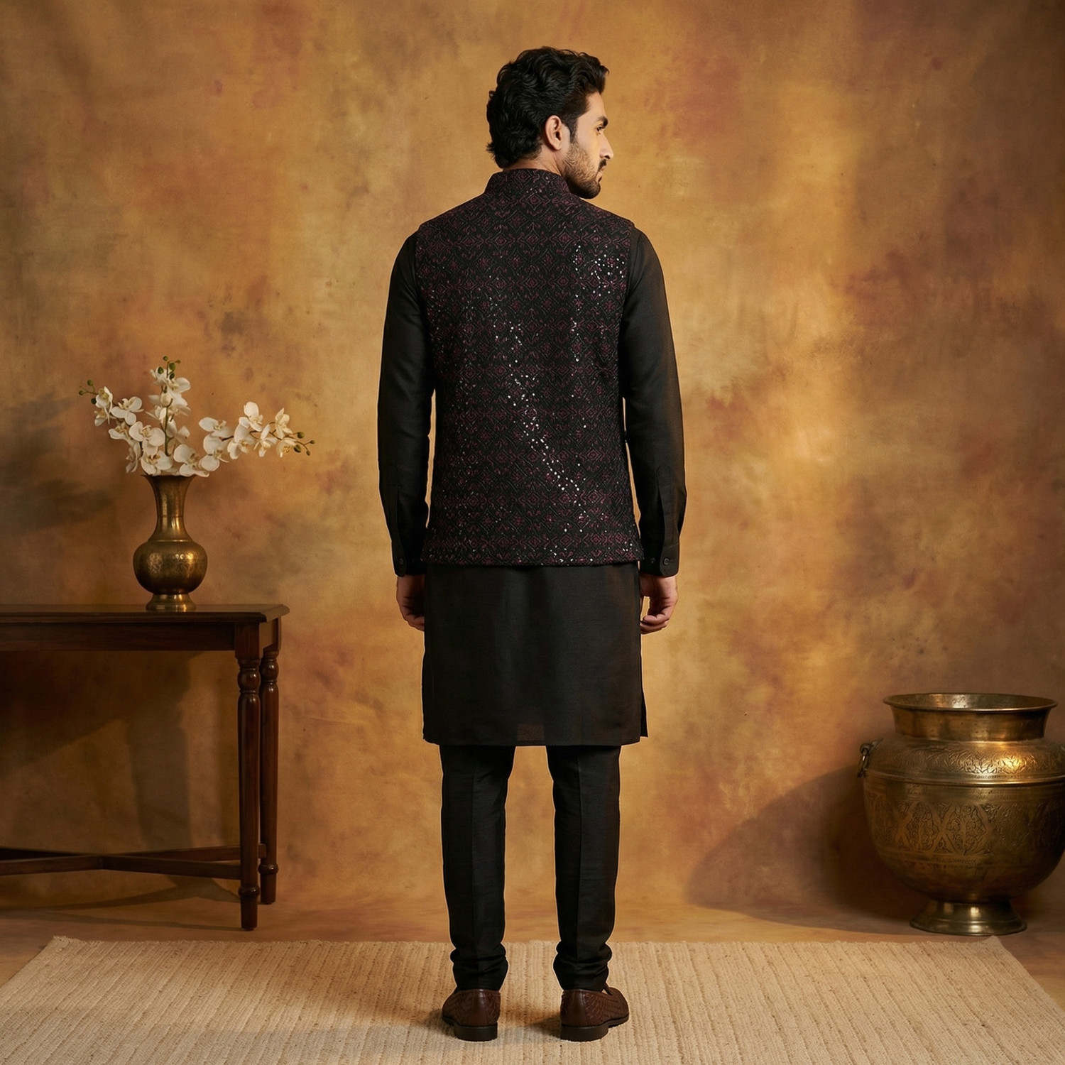 Image of Jompers Men Kurta Pyjama Ethnic Jacket Set
