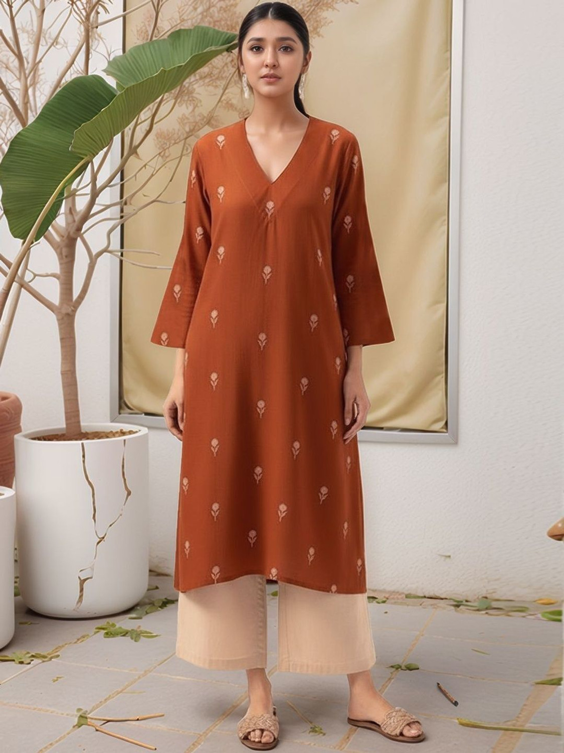 Image of SZN Women Kurta Palazzo Set