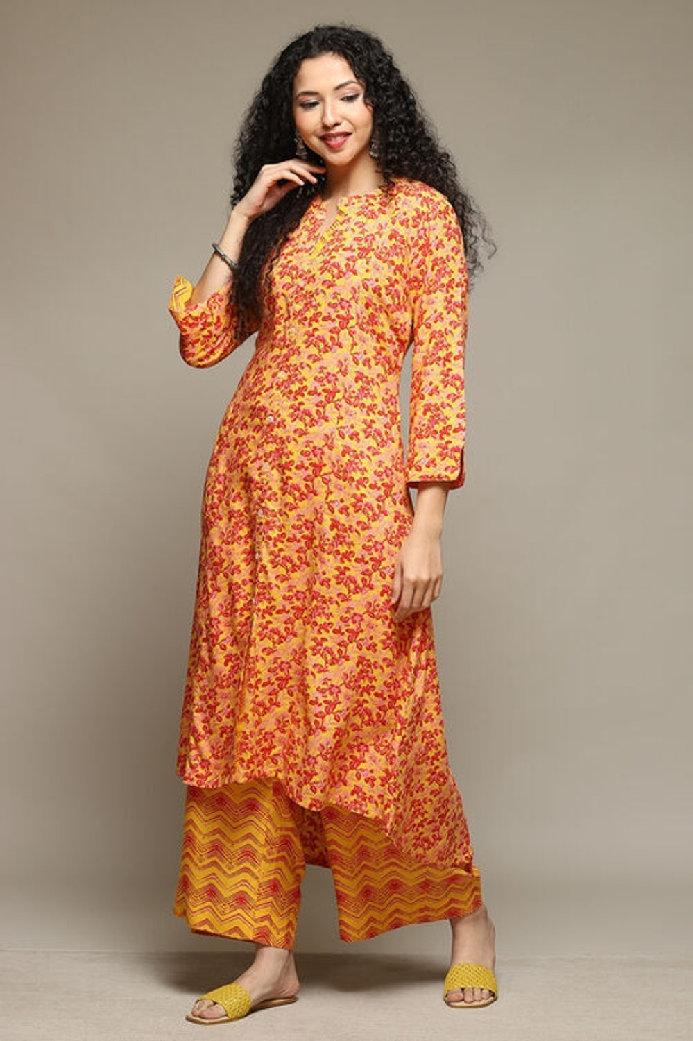 Image of BIBA Women Kurta Palazzo Set