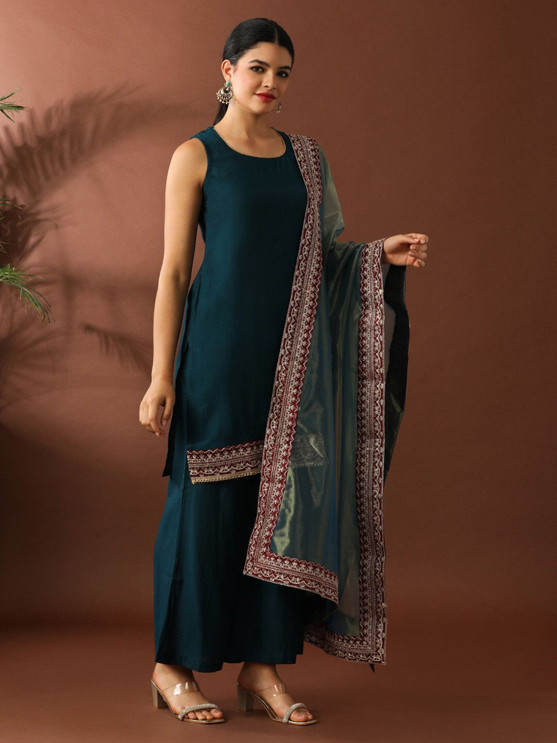 Image of AVANSHEE Women Kurta Palazzo Dupatta Set