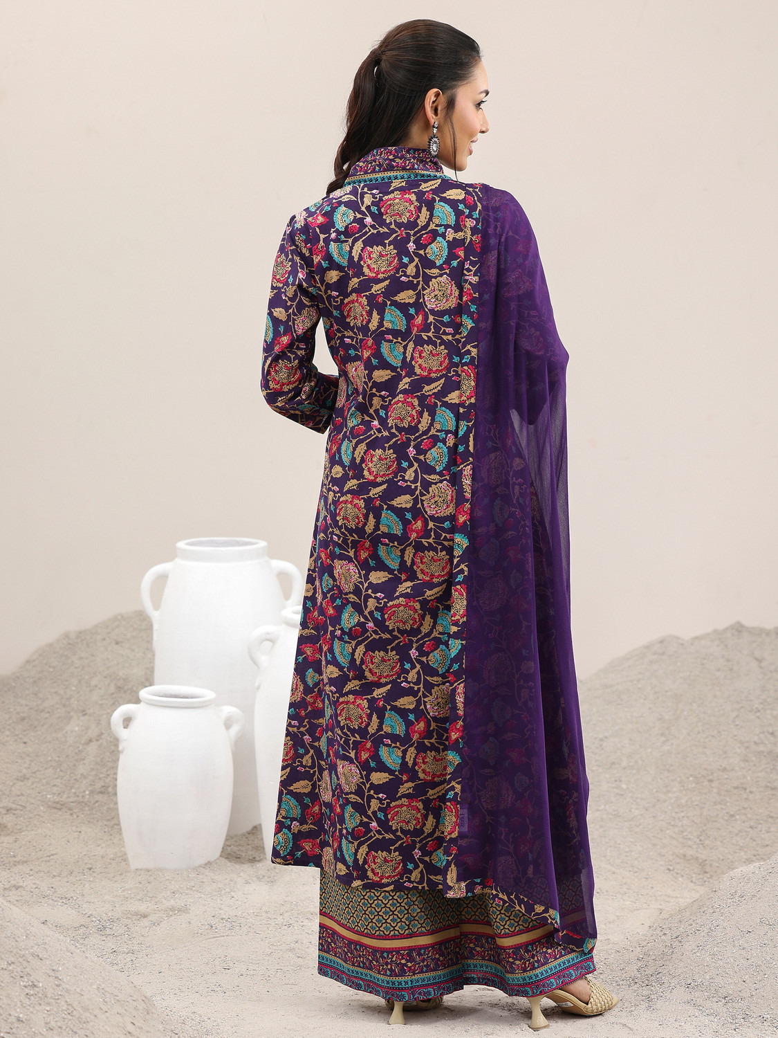 Image of LIBAS Women Kurta Palazzo Dupatta Set
