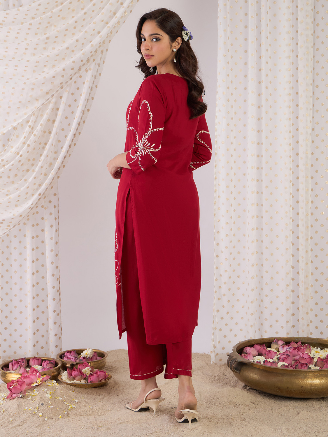 Image of Indo Era Women Kurta Palazzo Set