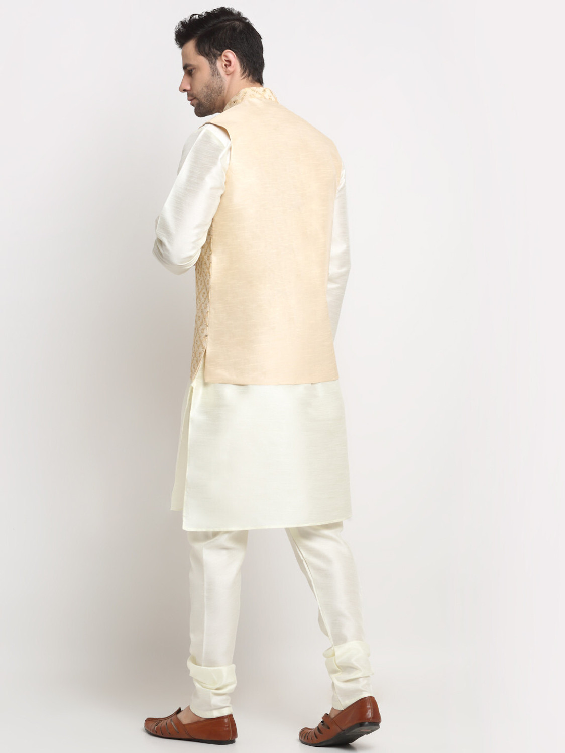 Image of kraft india Men Kurta Pyjama Ethnic Jacket Set