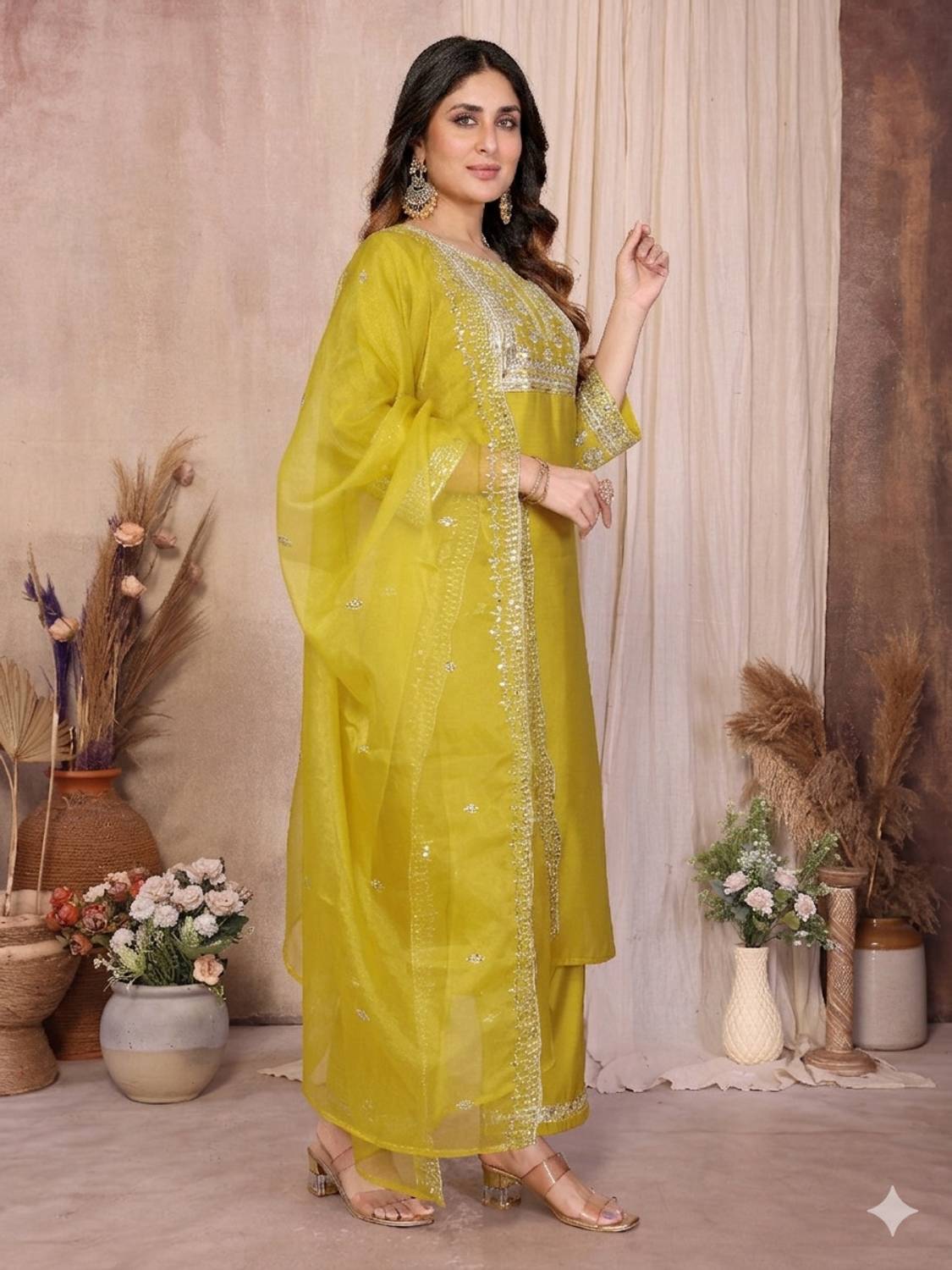 Aakasya Women Kurta Pant Dupatta Set - Image 3