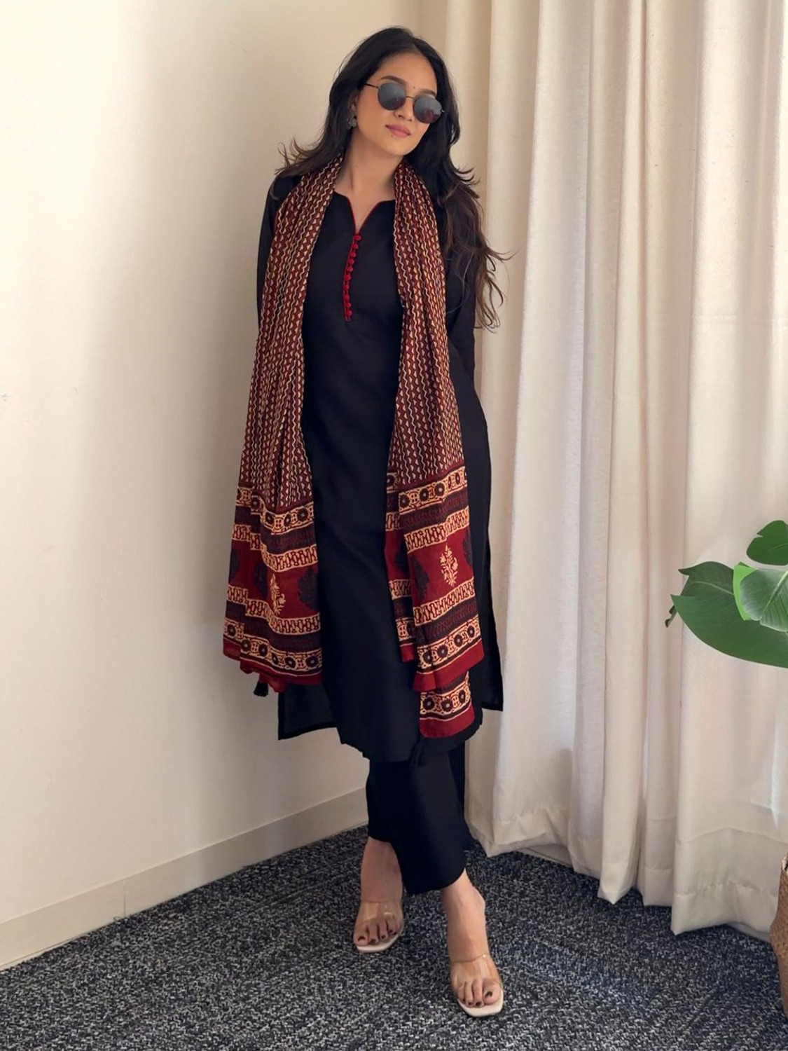 Image of Janasya Women Kurta Pant Dupatta Set