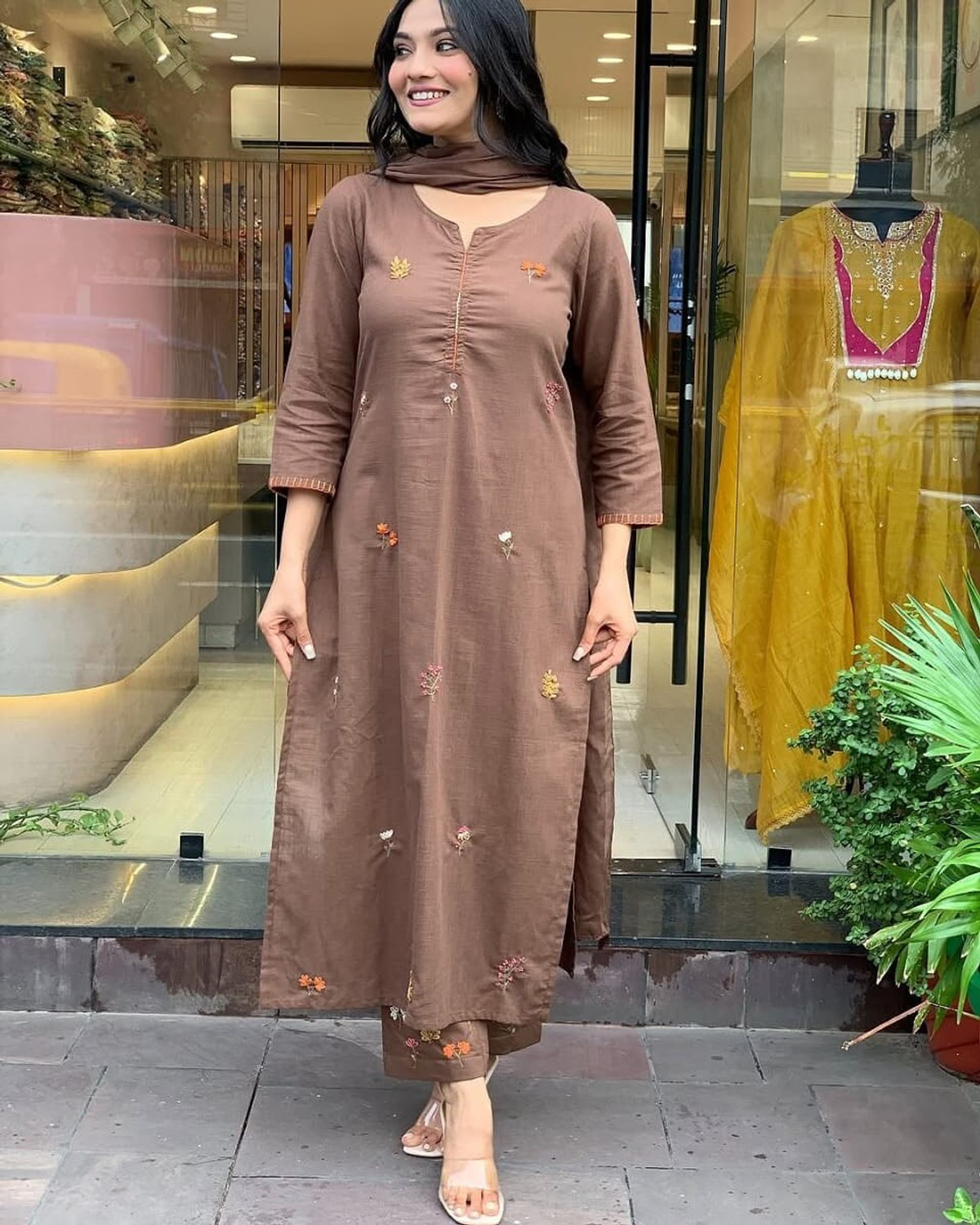 Image of HOMETRACE Women Kurta Pant Dupatta Set