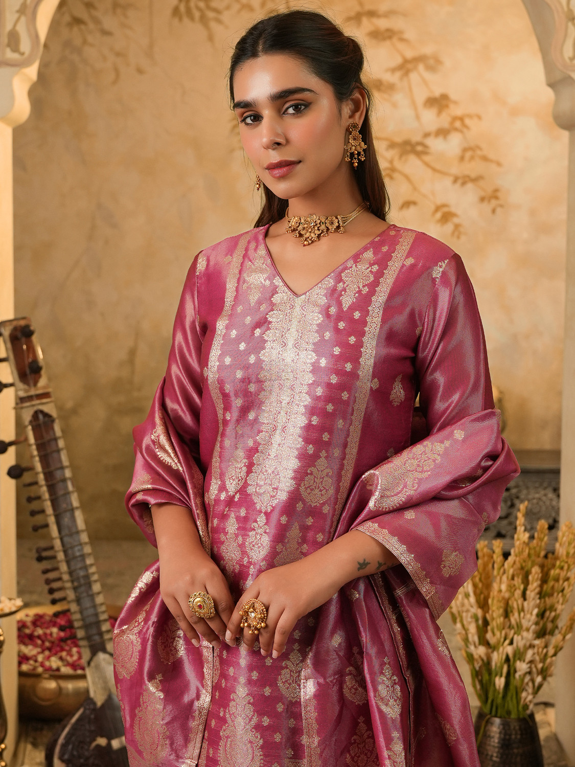Image of Indo Era Women Kurta Pant Dupatta Set