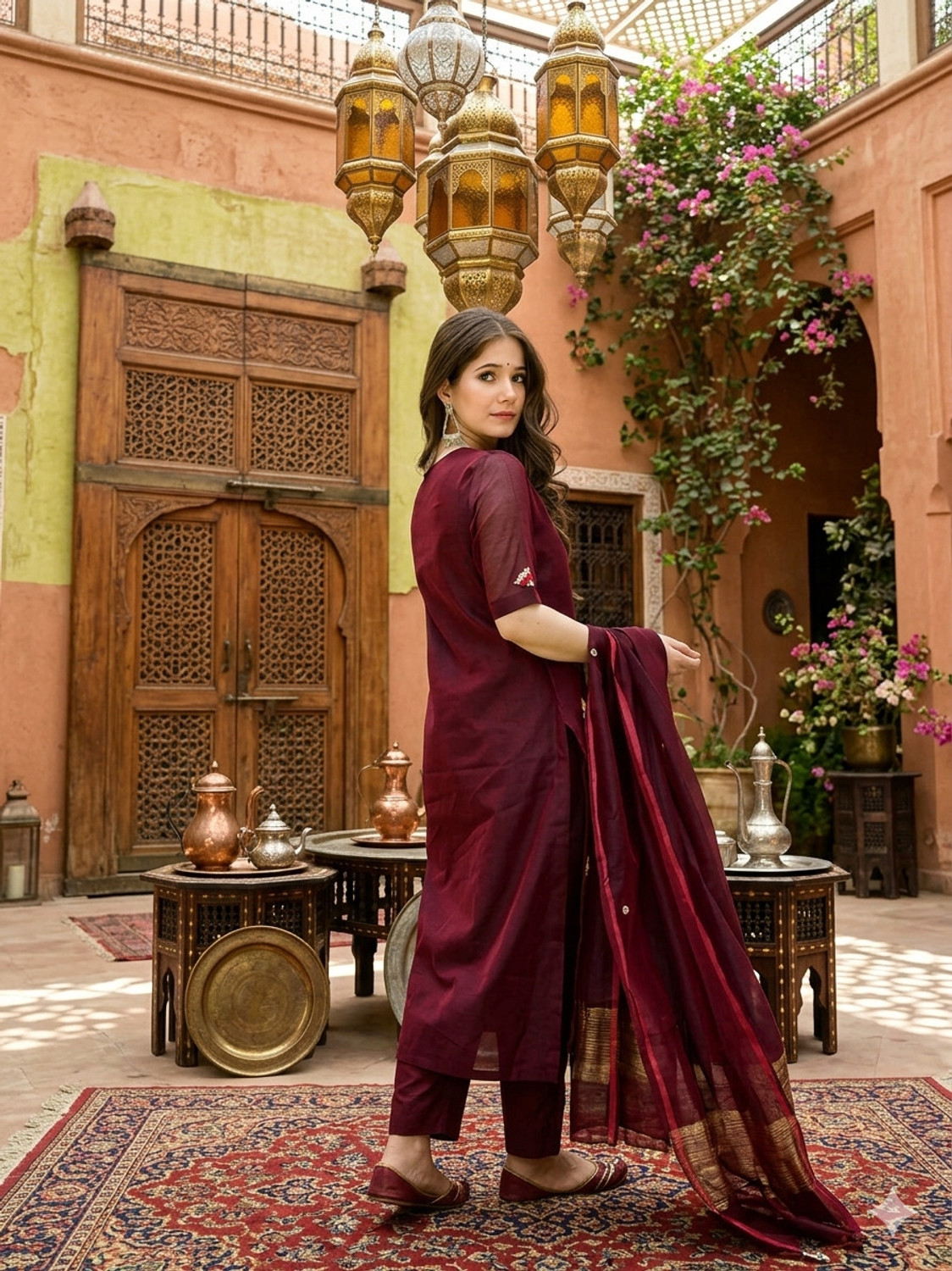 Image of Aatvi Women Kurta Pant Dupatta Set