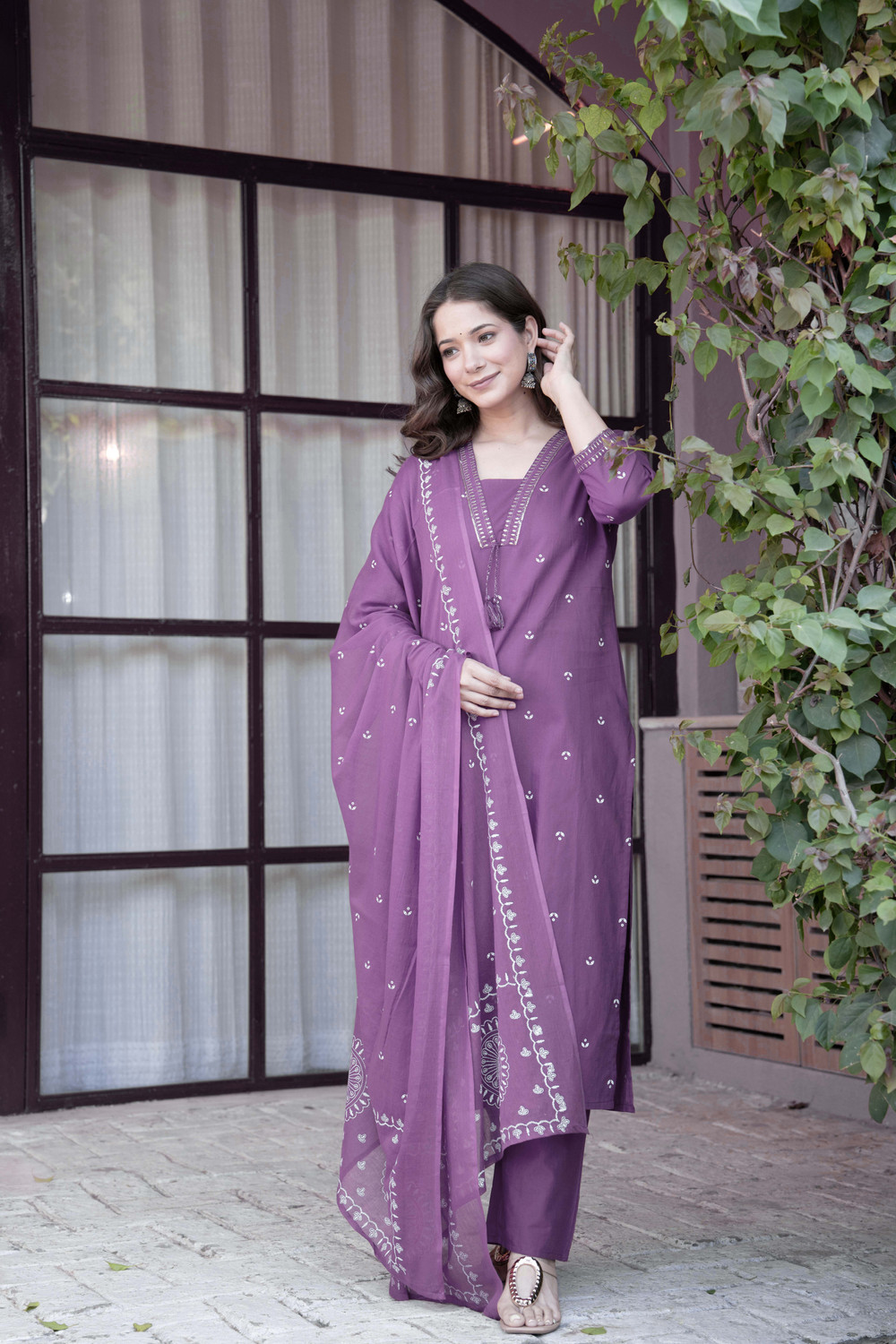 Image of GEKHA Women Kurta Pant Dupatta Set