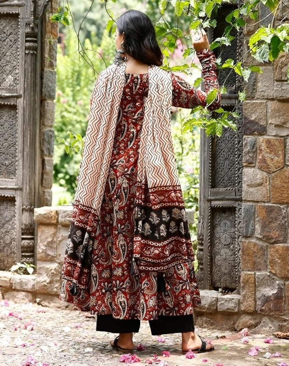 Image of Vidusha Women Kurti Palazzo Dupatta Set