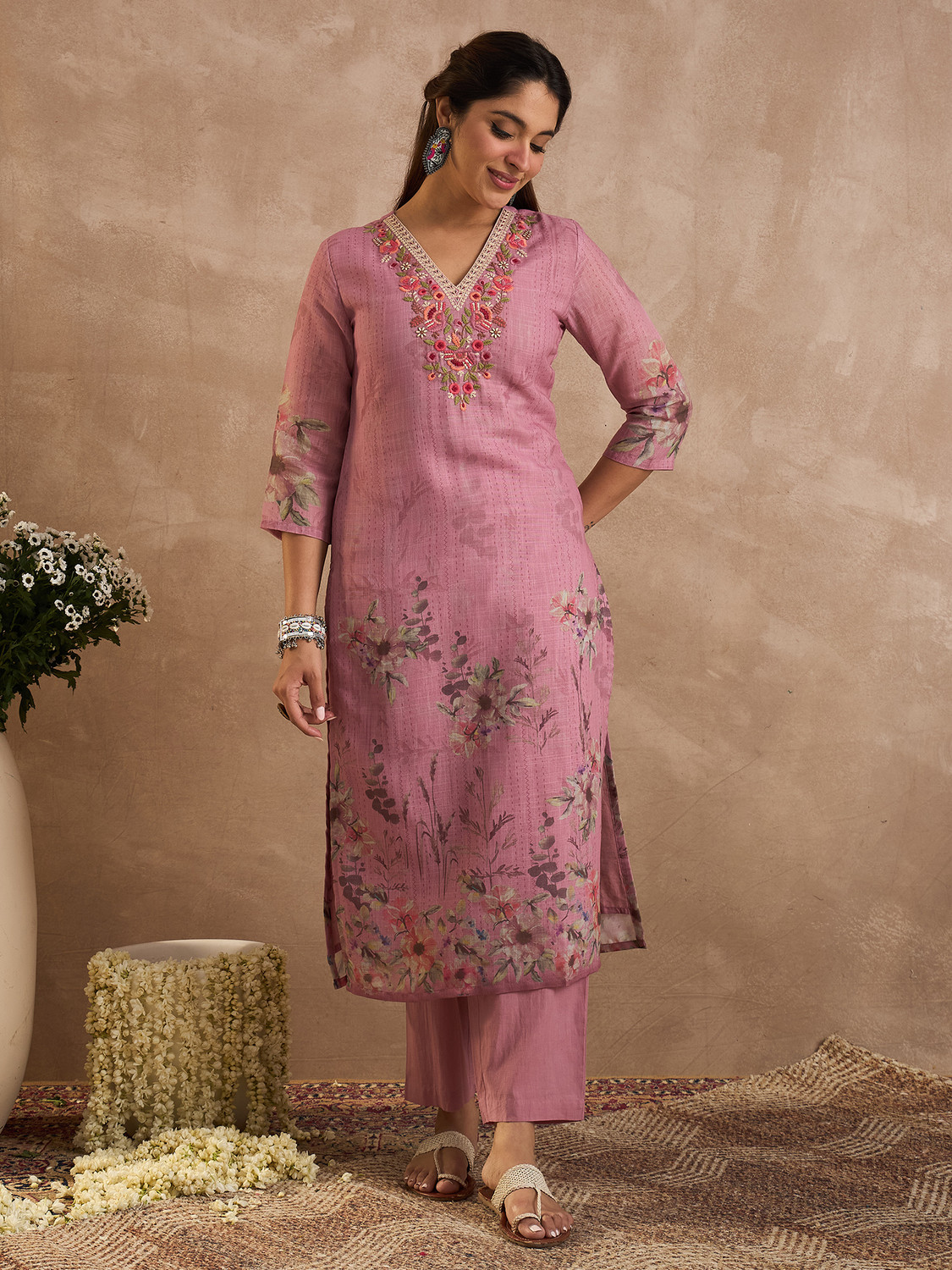 Image of Indo Era Women Kurta Pant Dupatta Set