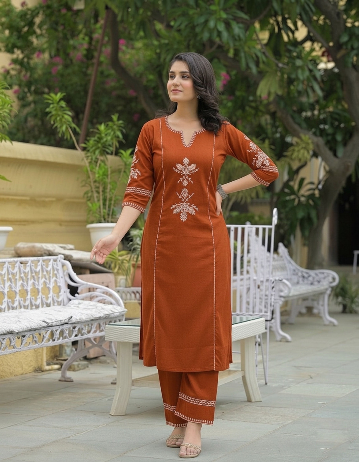 Image of ELEPANTS Women Kurti Palazzo Set
