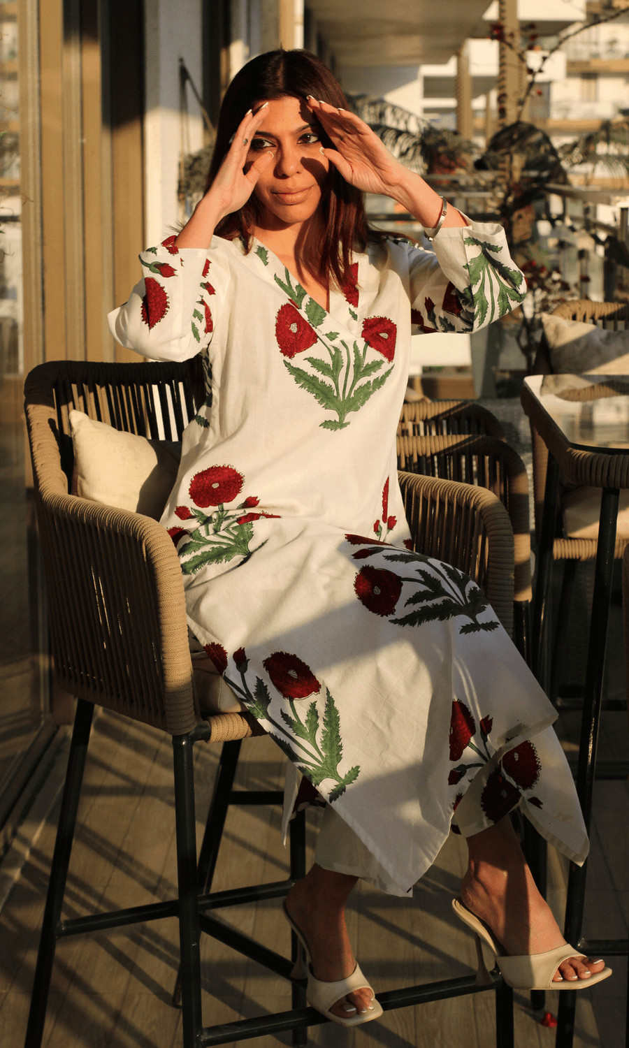 Image of ARTISANAMUSE FASHION Women Kurta Palazzo Set