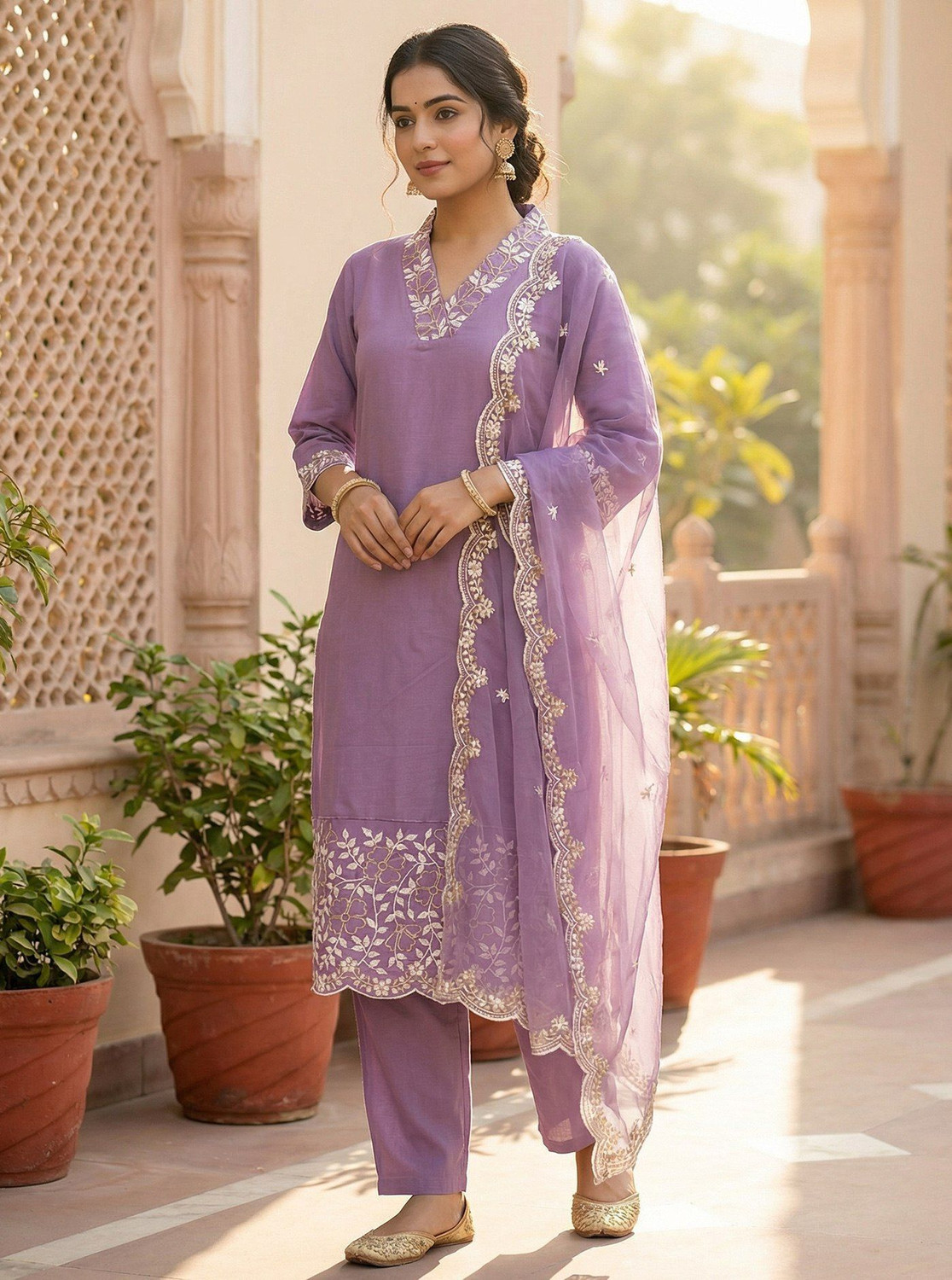 Image of KHODIYAR ENTERPRISE Women Kurta Pant Dupatta Set