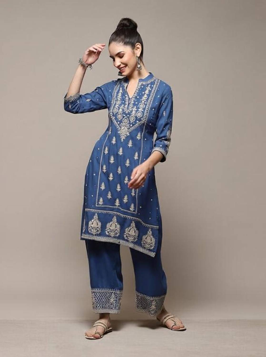BIBA Women Kurta Palazzo Set