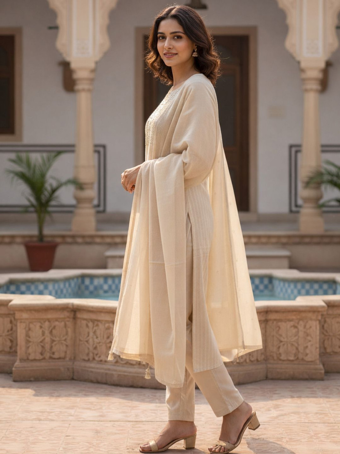 Image of ANOUK Women Kurta Pant Dupatta Set