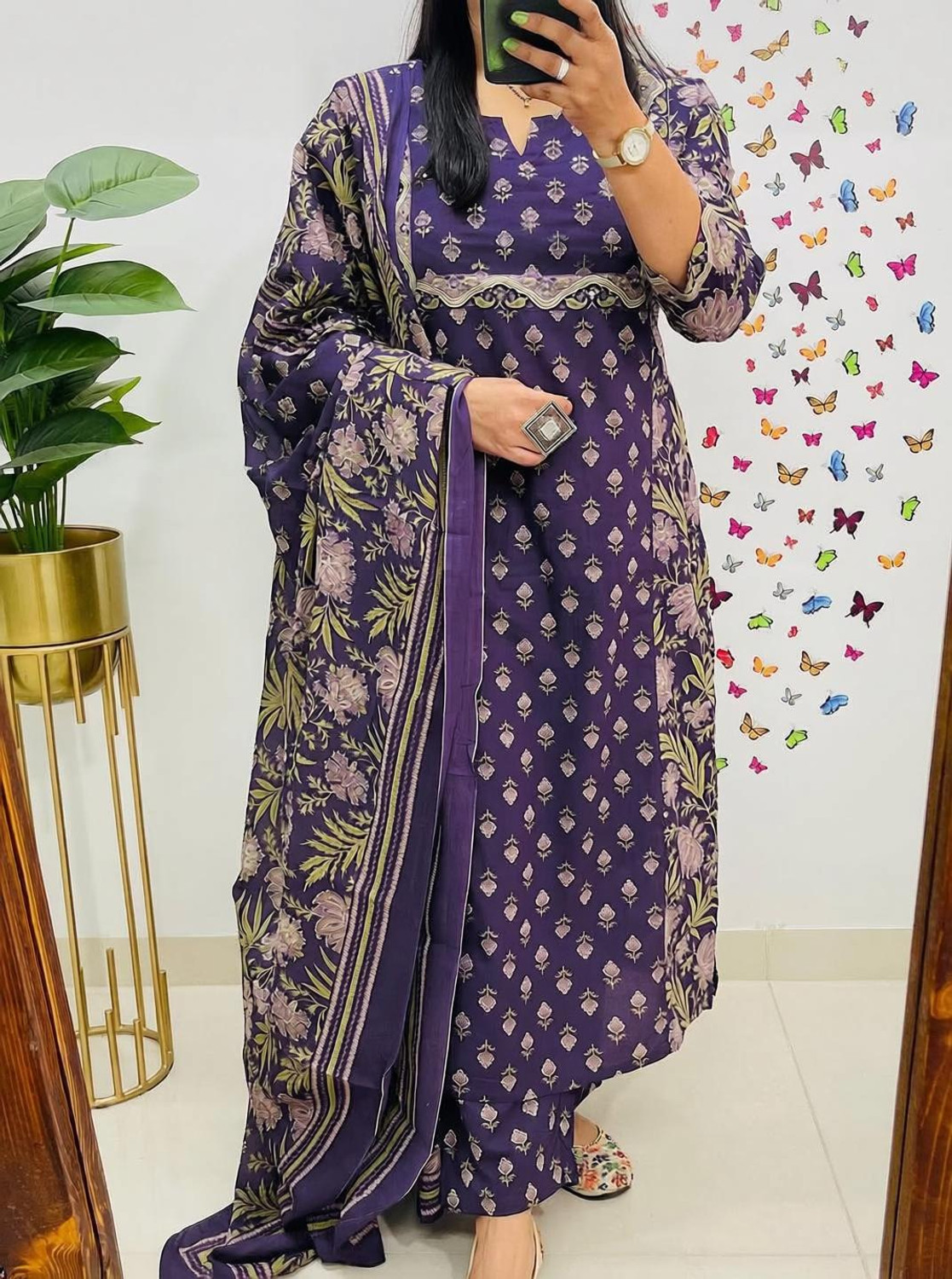 Image of TEO DORI Women Viscose Rayon Kurti Pant Attached Dupatta Set