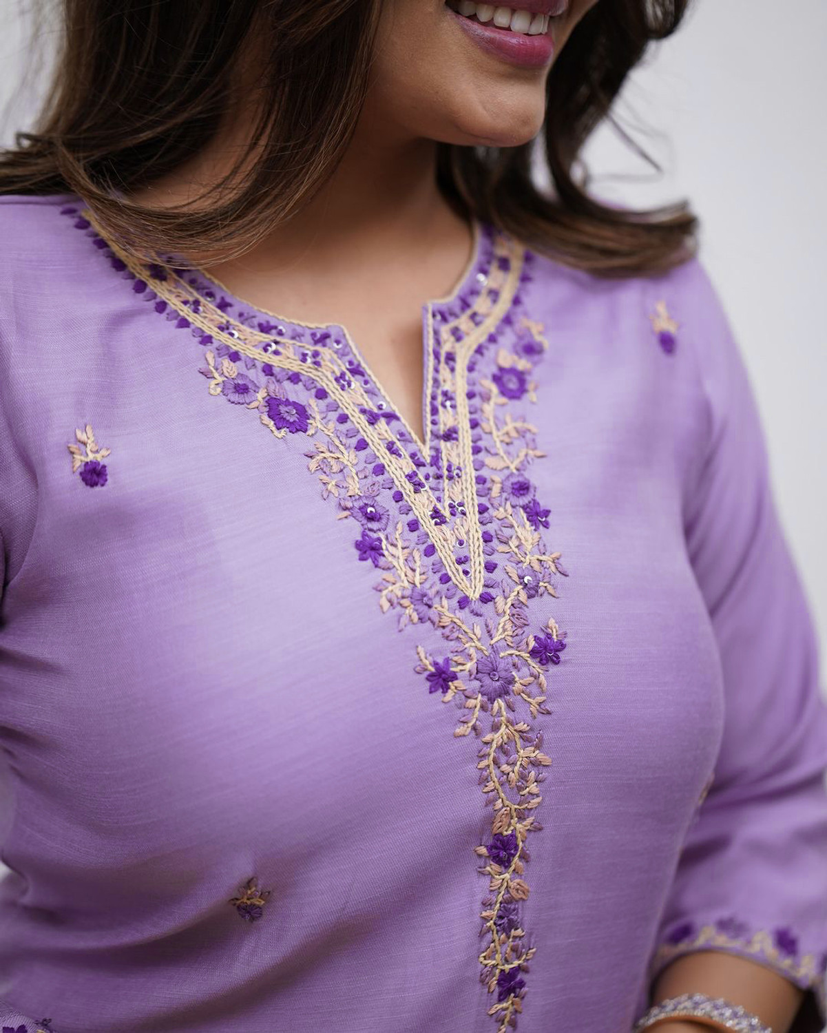 Image of Queen Botanixe Embroidered Kurta, Salwar & Dupatta Set
