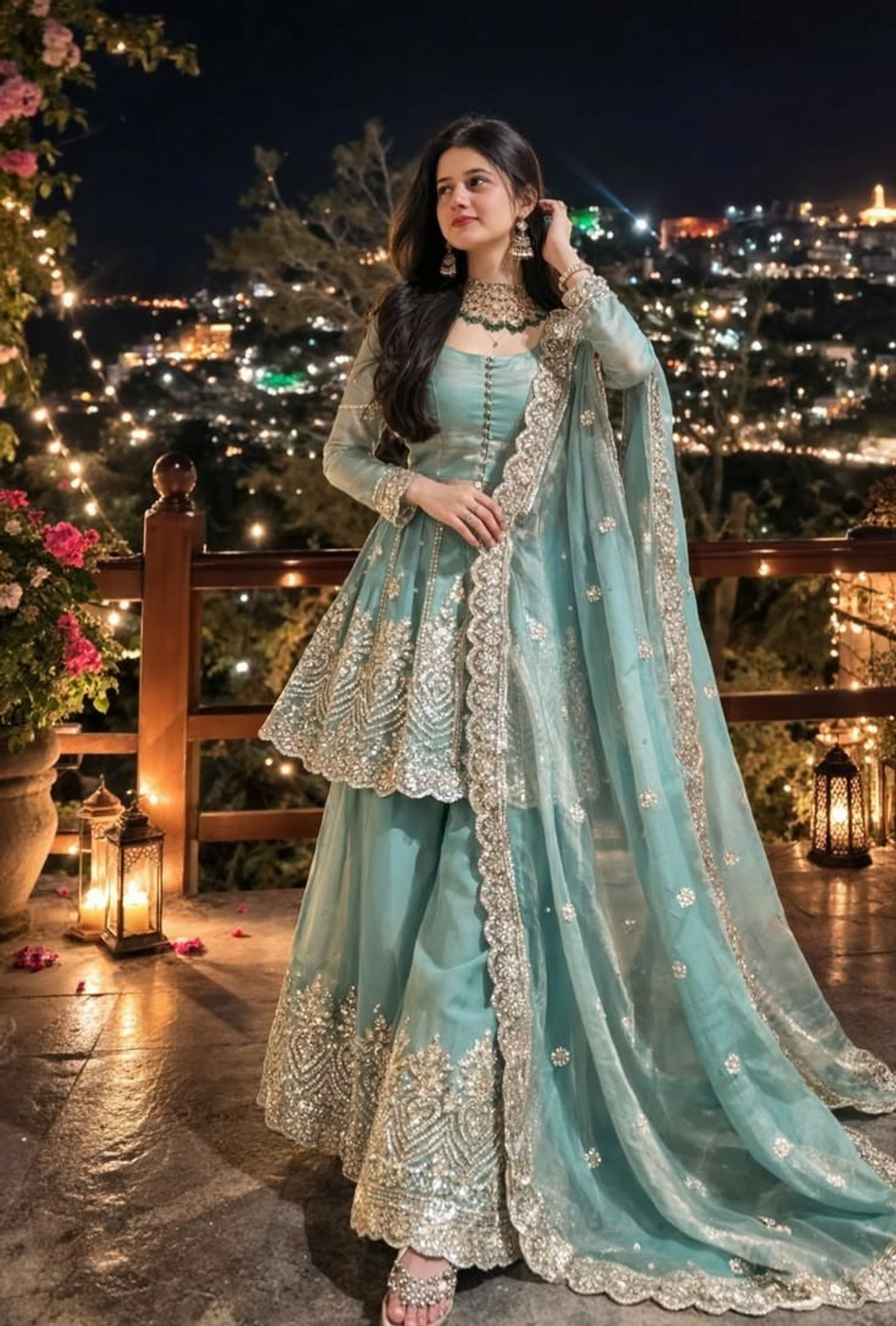 Image of Trijal Fab Women Kurta Palazzo Dupatta Set