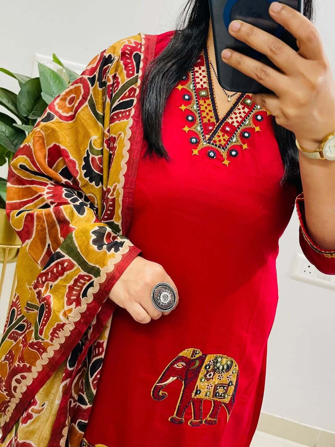 Image of VASTRA RANG Women Pure Cotton Kurta Pant Dupatta Set