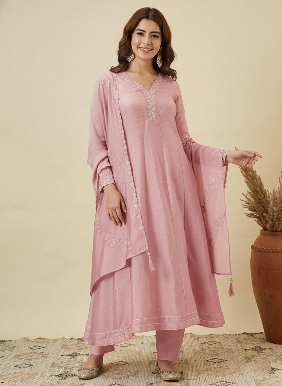 Image of MOKOSH Women Kurta Pant Dupatta Set