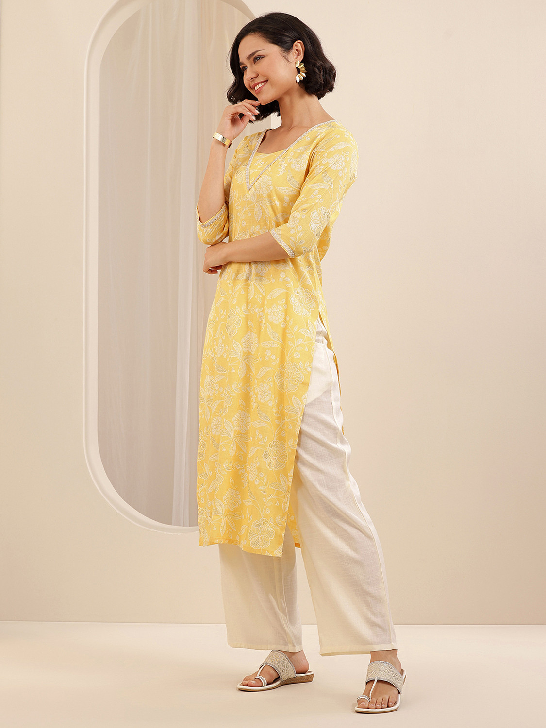 Image of LIBAS Women Kurta Palazzo Dupatta Set