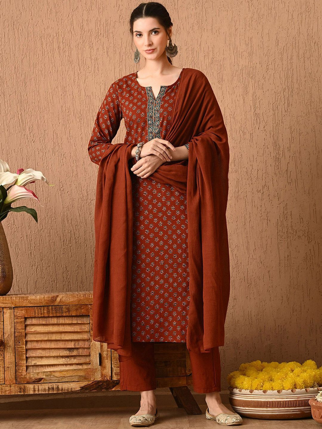 Image of PSCHOICE Women Kurti Pant Dupatta Set