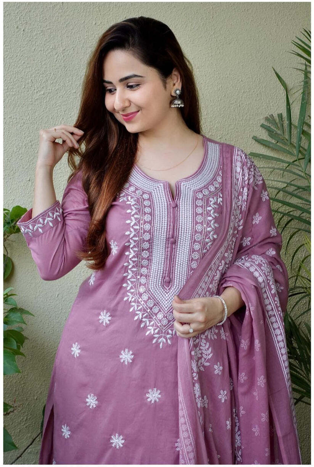 Image of alliance collection Embroidered Kurta, Trouser /Pant & Dupatta Set
