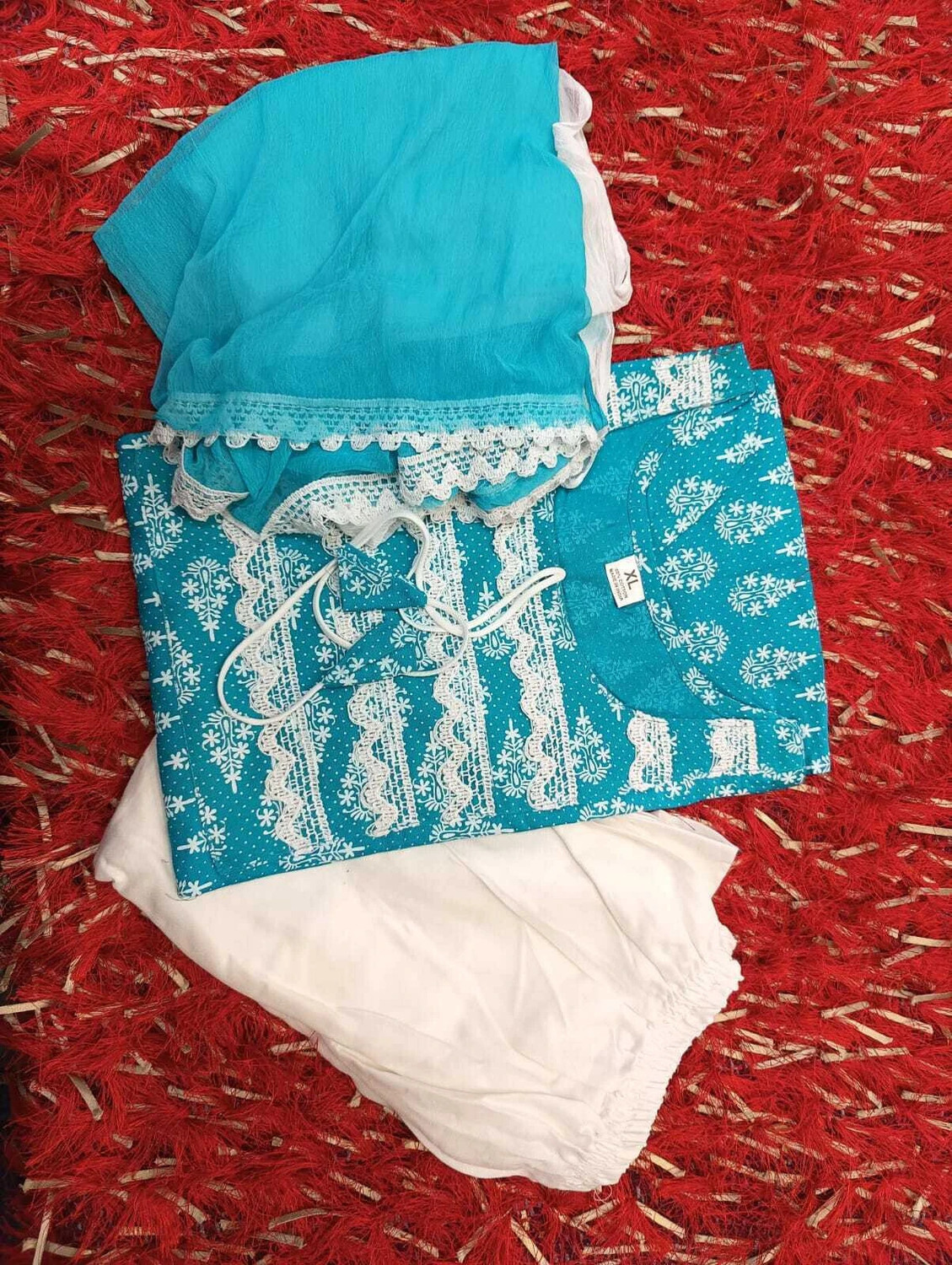 Image of VIRIDIAN Women Kurta Palazzo Dupatta Set