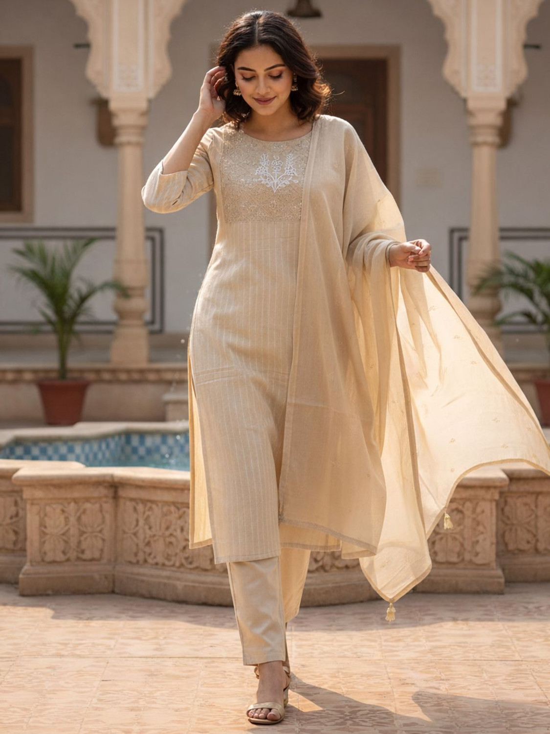 Image of ANOUK Women Kurta Pant Dupatta Set