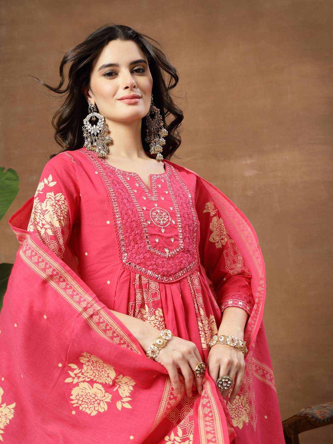 Image of KIMAYRA Women Kurta Palazzo Dupatta Set