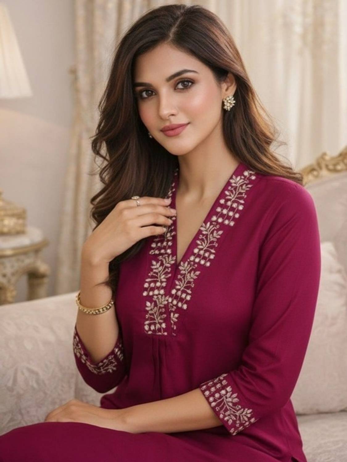 ETH Fashion Embroidered Kurta, Salwar & Dupatta Set