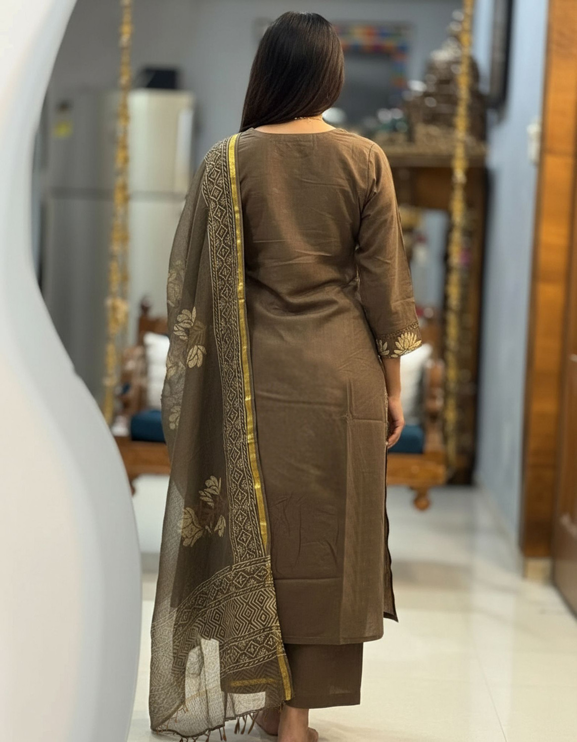 Image of Divastri Women Kurti Palazzo Dupatta Set