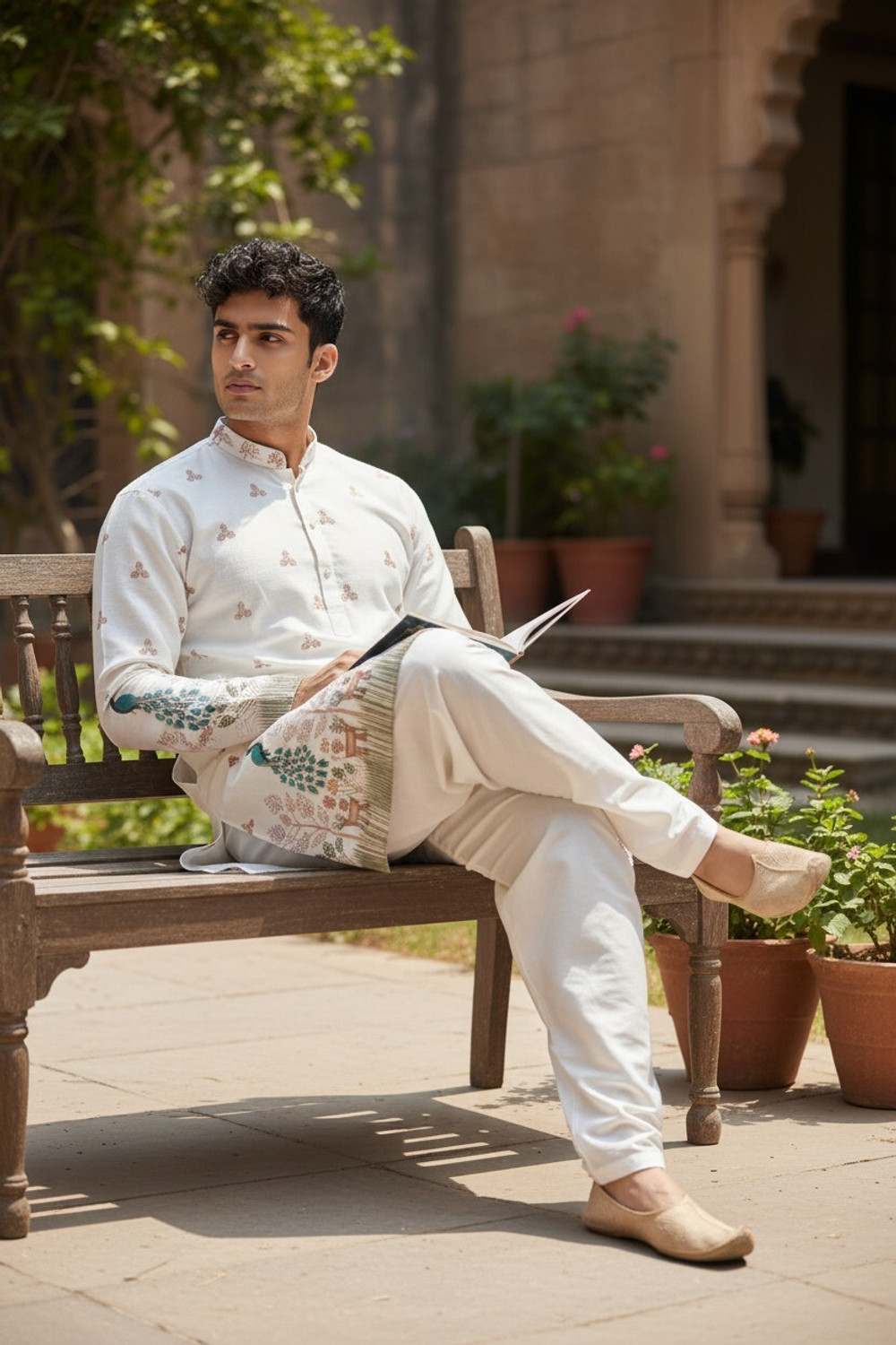 Image of UNIQUE MOMENTS Men Kurta Dhoti Set